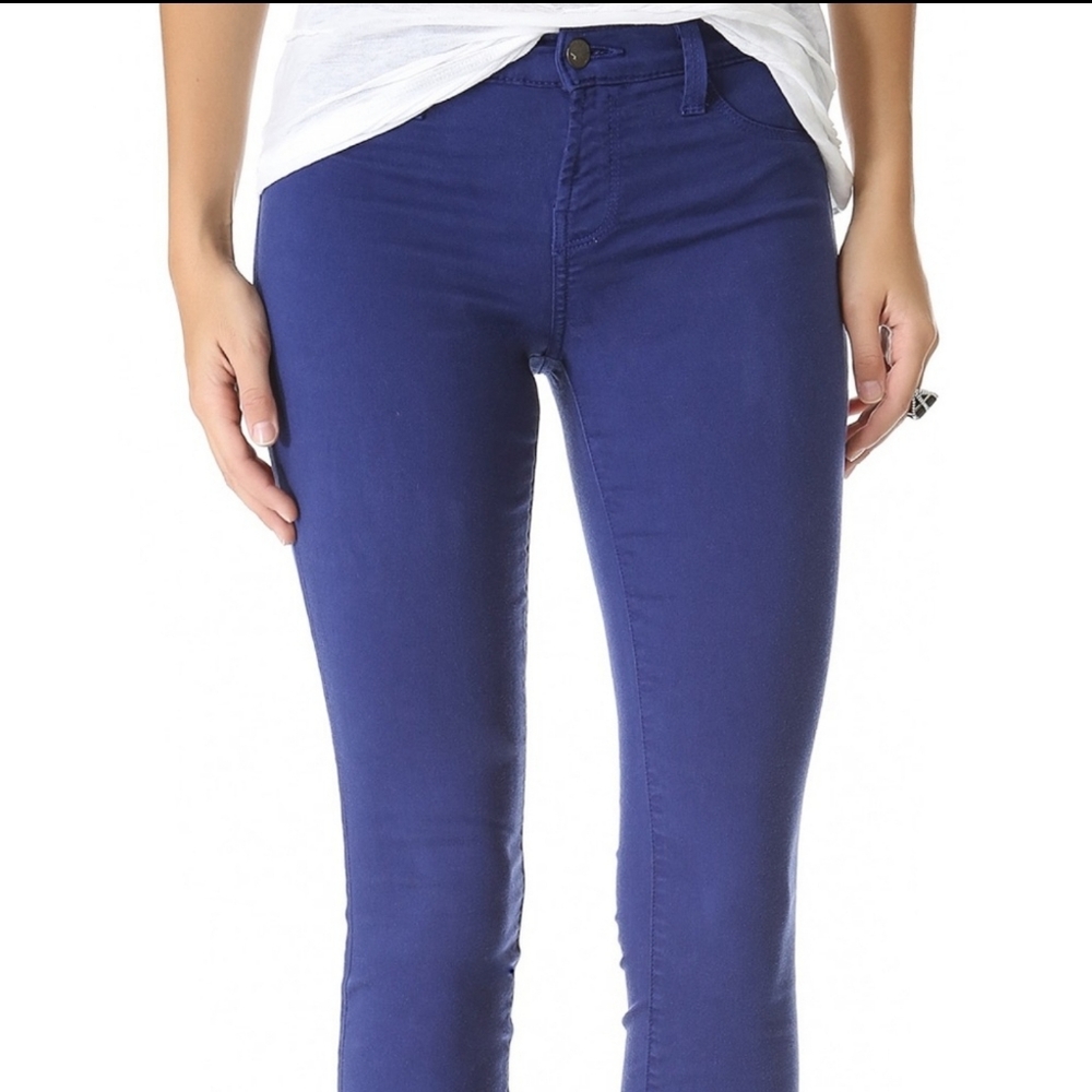 J Brand Skinny Leg Cotton Soft Pants in Blueberry